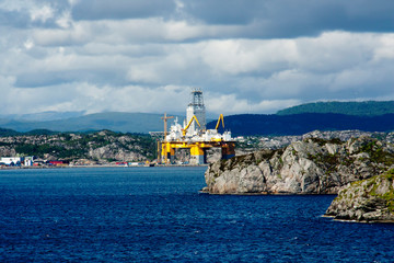 Stavanger, Norway, offshore drilling rig. Operation of a mobile drilling platform near Stavanger in...