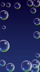 ubble with Hologram Reflection. Set of Realistic Water or Soap Bubbles for Your Design.