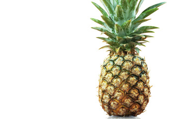 Pineapple ripe on white background.