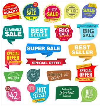 Modern labels badges and tags vector illustration 