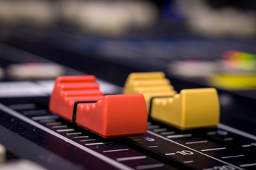 Audio Mixing Console Faders