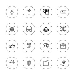 Collection of 16 outline cool icons