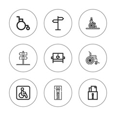 Collection of 9 outline accessibility icons
