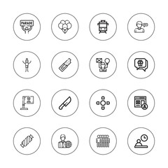 Collection of 16 outline group icons