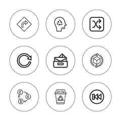 Collection of 9 outline refresh icons