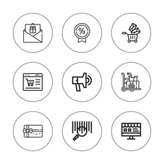 Collection of 9 outline discount icons