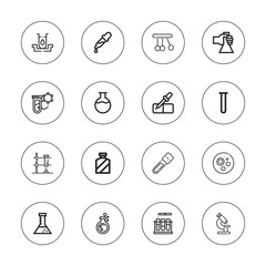 Fototapeta premium Collection of 16 outline lab icons