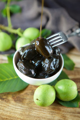 Jam from the fruit of a walnut.