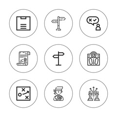 Collection of 9 outline decision icons