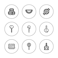 Collection of 9 outline caramel icons