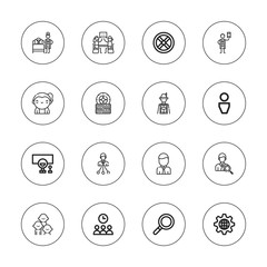 Collection of 16 outline employee icons