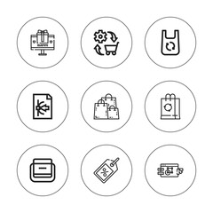 Collection of 9 outline sale icons