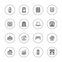 Collection of 16 outline door icons