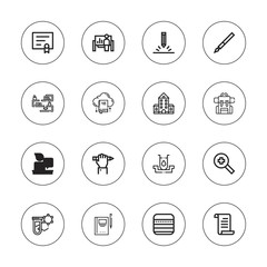 Collection of 16 outline study icons