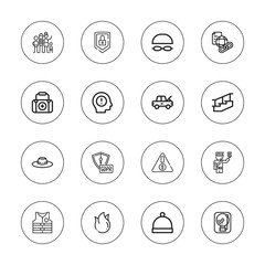 Collection of 16 outline safety icons