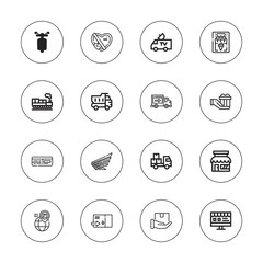 Collection of 16 outline delivery icons