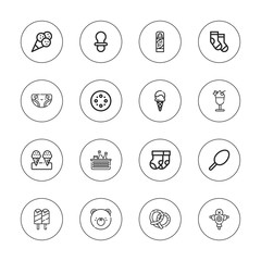 Collection of 16 outline soft icons