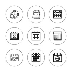 Collection of 9 outline agenda icons