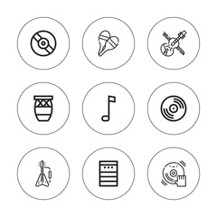 Collection of 9 outline melody icons
