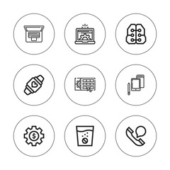 Collection of 9 outline smart icons