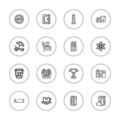 Collection of 16 outline cover icons