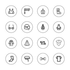 Fototapeta premium Collection of 16 outline wear icons
