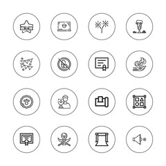 Collection of 16 outline banner icons