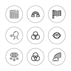Collection of 9 outline spectrum icons
