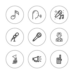 Collection of 9 outline voice icons