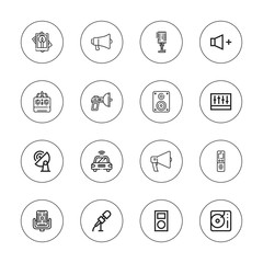Collection of 16 outline radio icons