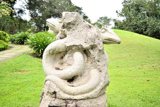 sculpture representing the zodiacal sign of the snake in Chinese calendar