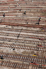 The railroad tracks in depot subway