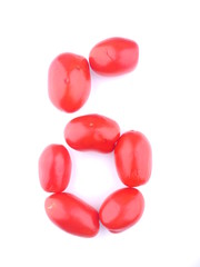 tomato figures on white background