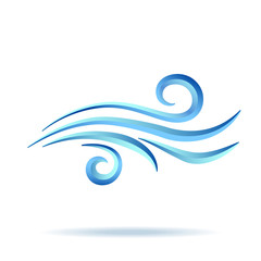 Fototapeta na wymiar Wave symbol illustration isolated on white. Vector