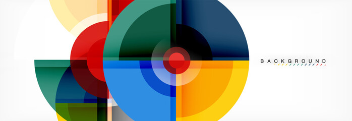 Abstract background - multicolored circles, trendy minimal geometric design