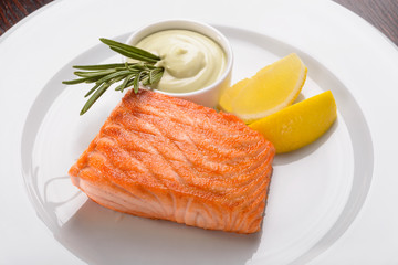 Yummy grilled salmon steak