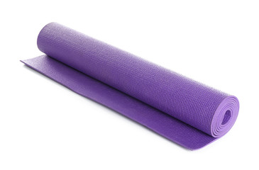 Color yoga mat on white background