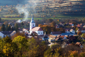 Autumn landscape of Rimetea village
