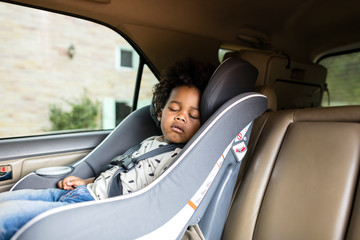 Child in a baby car seat