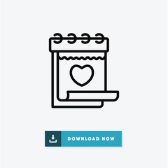 Love calendar valentines day vector icon