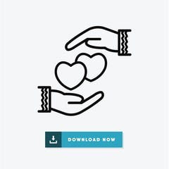 Love hand valentines day vector icon
