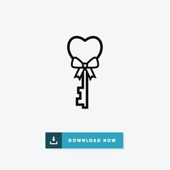 Love key valentines day vector icon