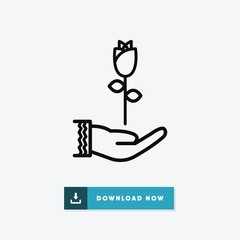 Rose valentines day vector icon