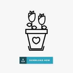 Flower valentines day vector icon