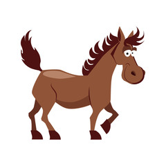 Cute Smiling Horse Vector Illustration