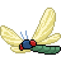 Fototapeta premium vector pixel art dragonfly