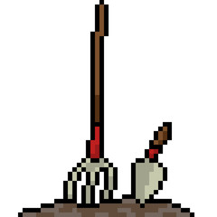 vector pixel art garden tool