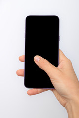 Close up of a woman hand and mobile smartphone