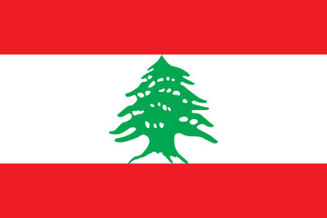 Vector flag of the Lebanese Republic. Proportion 2:3. The national flag of Lebanon. - obrazy, fototapety, plakaty
