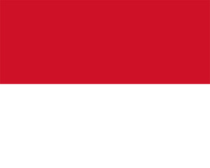 Vector flag of the Principality of Monaco. Proportion 4:5. The national flag of Monaco. The bicolor flag.